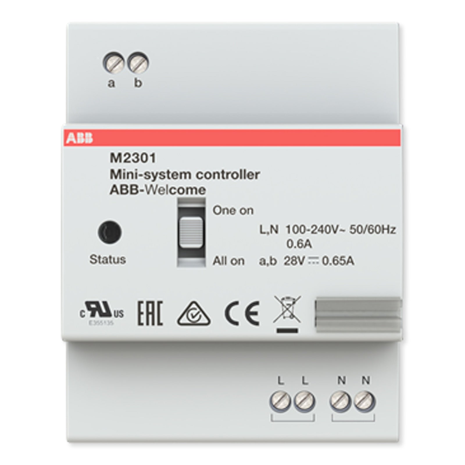ABB-Welcome Mini System Controller, MDRC, 650mA, With Updated All On/One On Setting