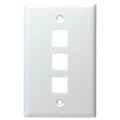 DataComm Keystone Wallplate, 1-Gang, 3-Port