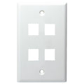 DataComm Keystone Wallplate, 1-Gang, 4-Port