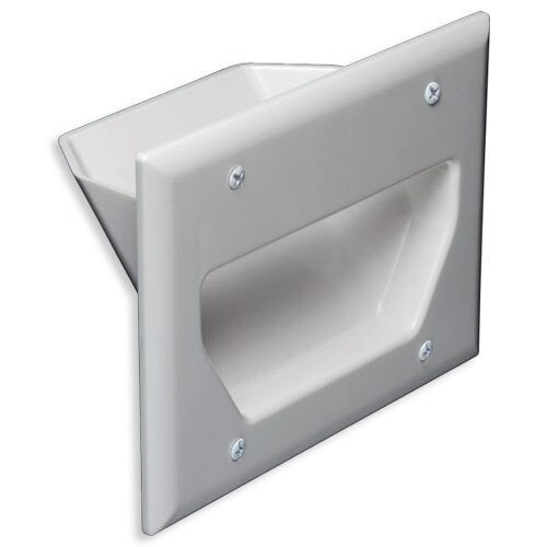 DataComm Recessed Cable Access Wallplate, 3-Gang