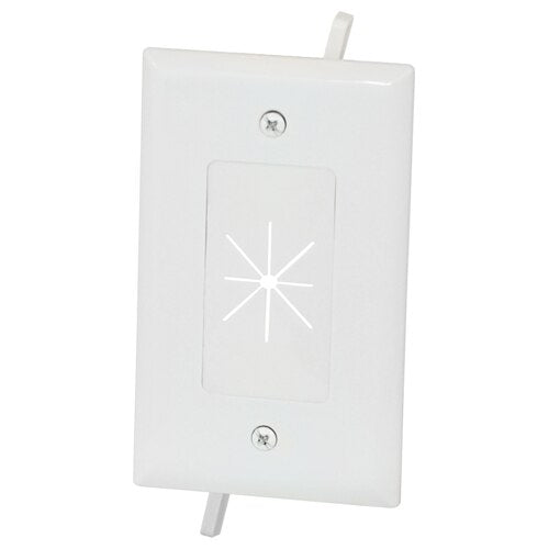 DataComm Cable Access Wallplate with Flexible Opening, 1-Gang