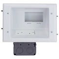 DataComm Recessed Low-Voltage Mid-Size Plate with Duplex Surge Receptacle