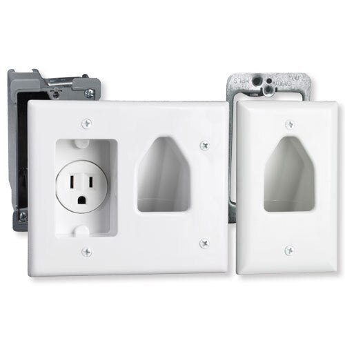 DataComm Flat Panel TV Cable Organizer Remodeling Kit with Receptacle