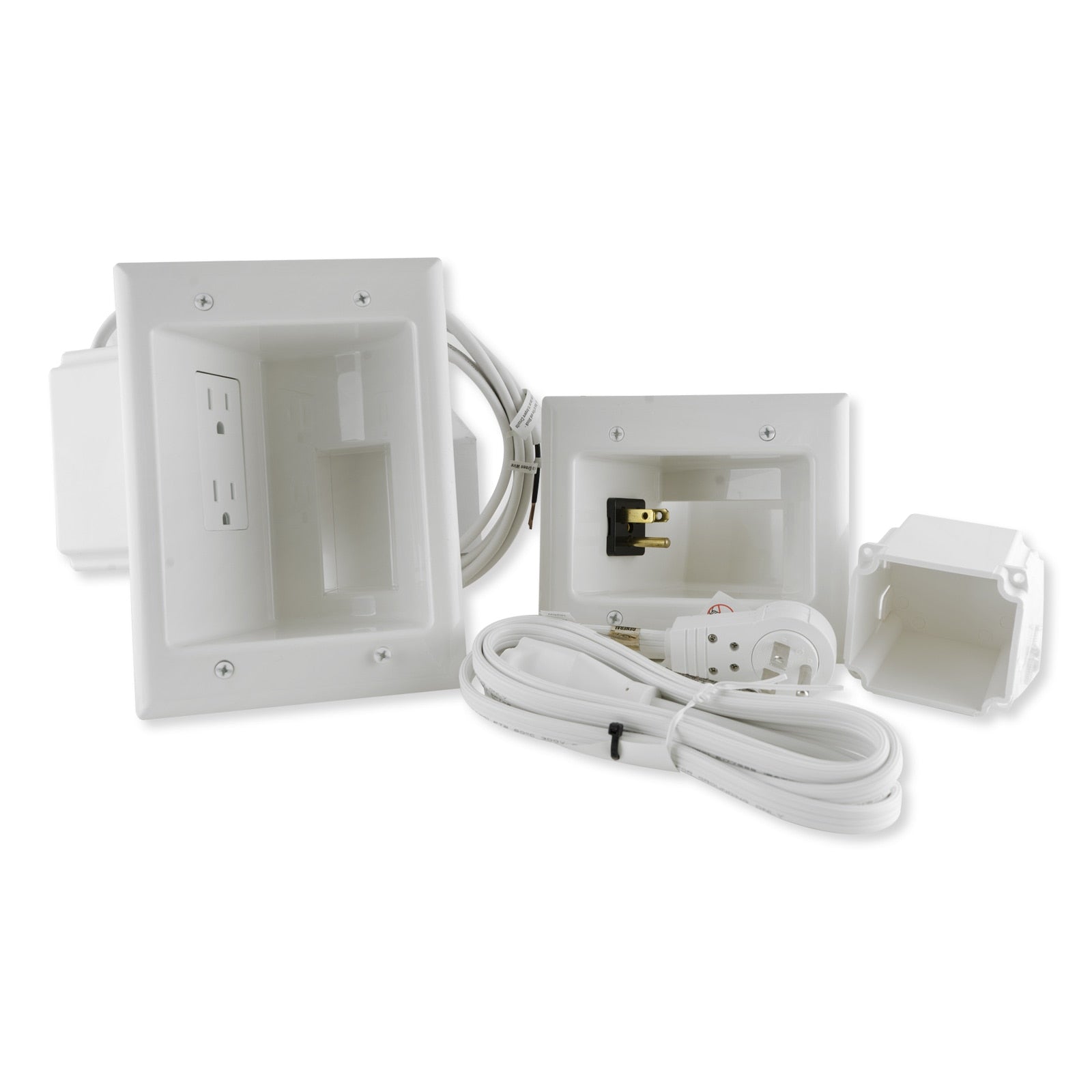DataComm Flat Panel TV Cable Organizer Kit with Duplex Receptacle (Open Box)