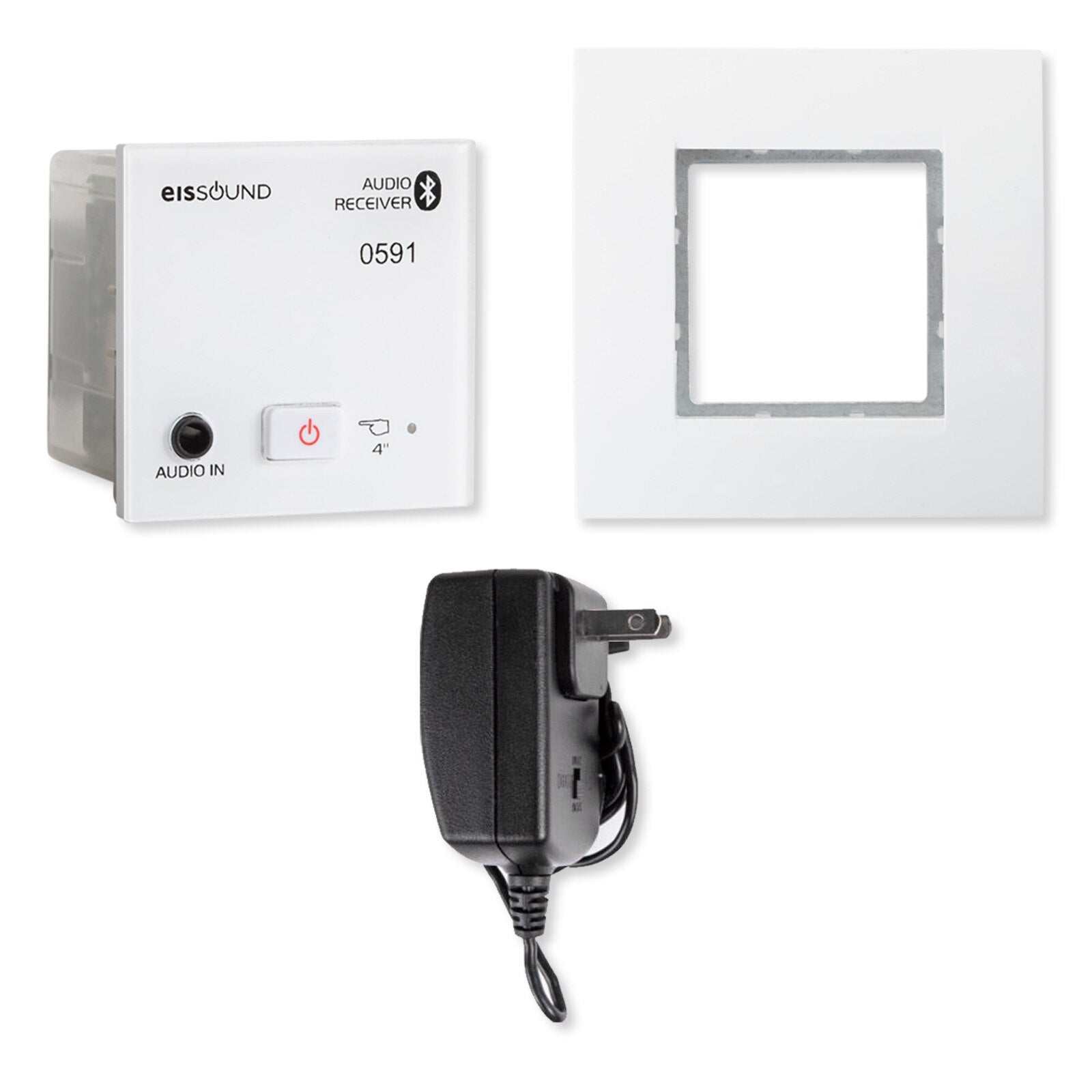 EISsound In-Wall Bluetooth Audio Receiver with Power Supply, White (E.U.)