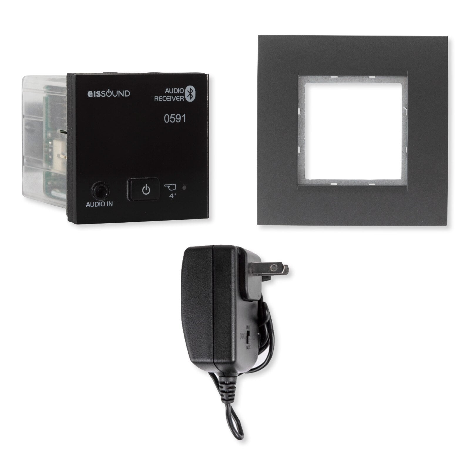 EISsound In-Wall Bluetooth Audio Receiver with Power Supply, Black (E.U.)