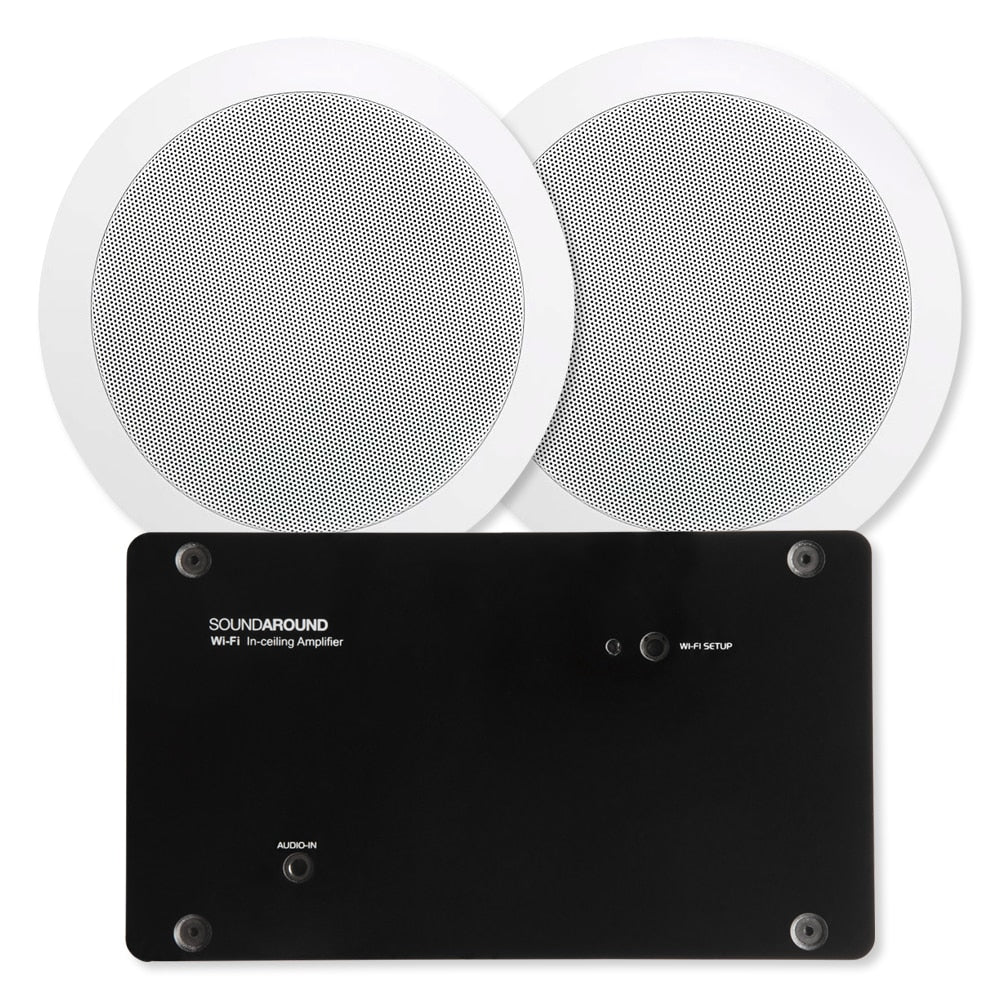 EISsound SOUNDAROUND Wi-Fi In-Ceiling Amplifier with Two 5.25 In. In-Ceiling Speakers
