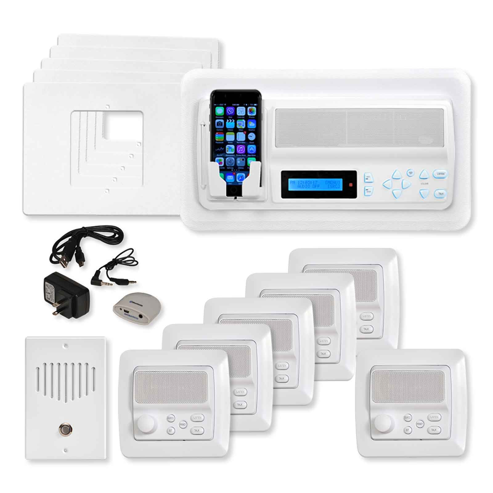 IST RETRO Music & Intercom System Package, 5 Rooms (Horizontal Frames)