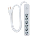 GE 6-Outlet Surge Protector, 450J, 3ft Cord, White