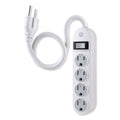 GE 4-Outlet Power Strip, Safety Covers, 1.5ft Cord, White