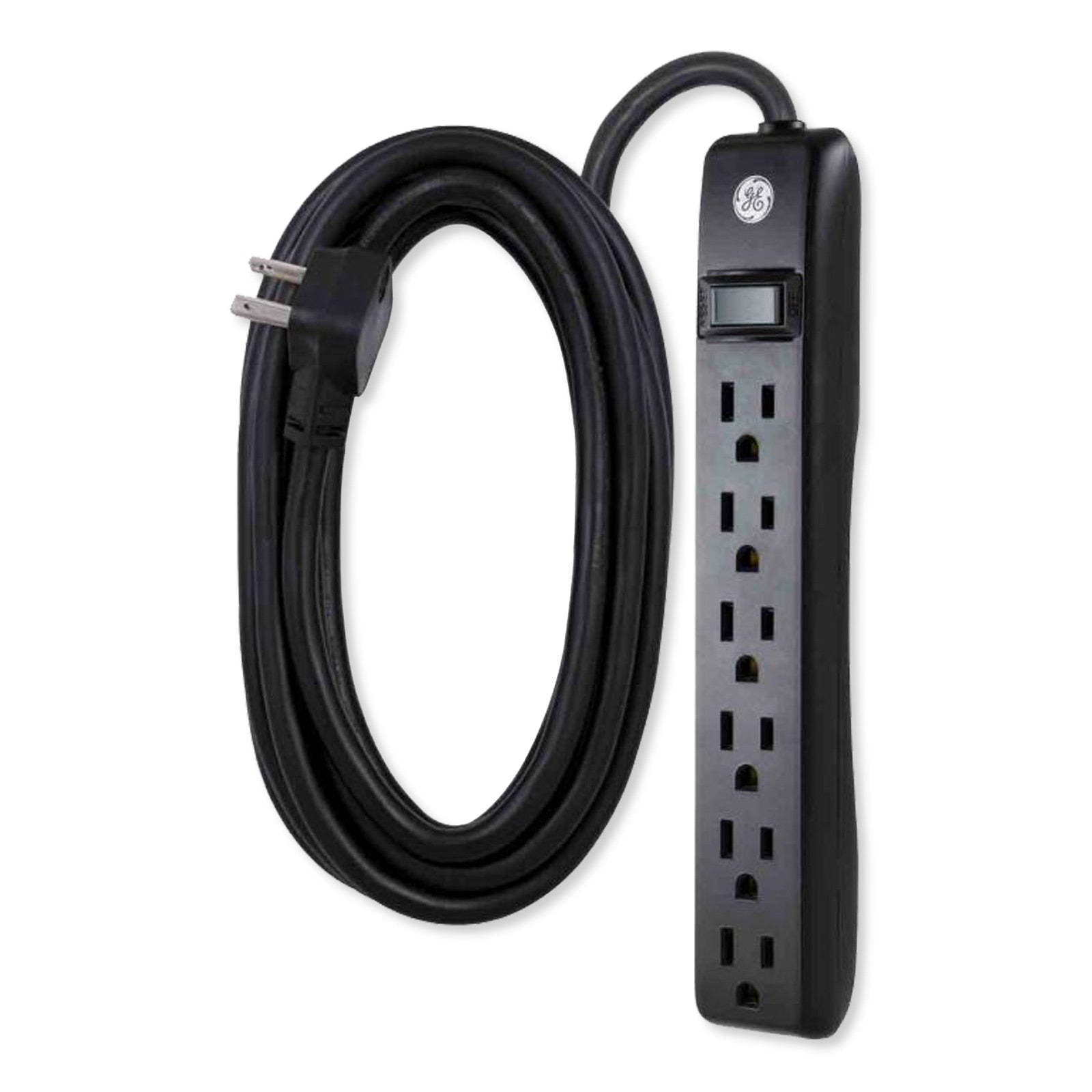 GE 6-Outlet 12ft. Power Strip, Black