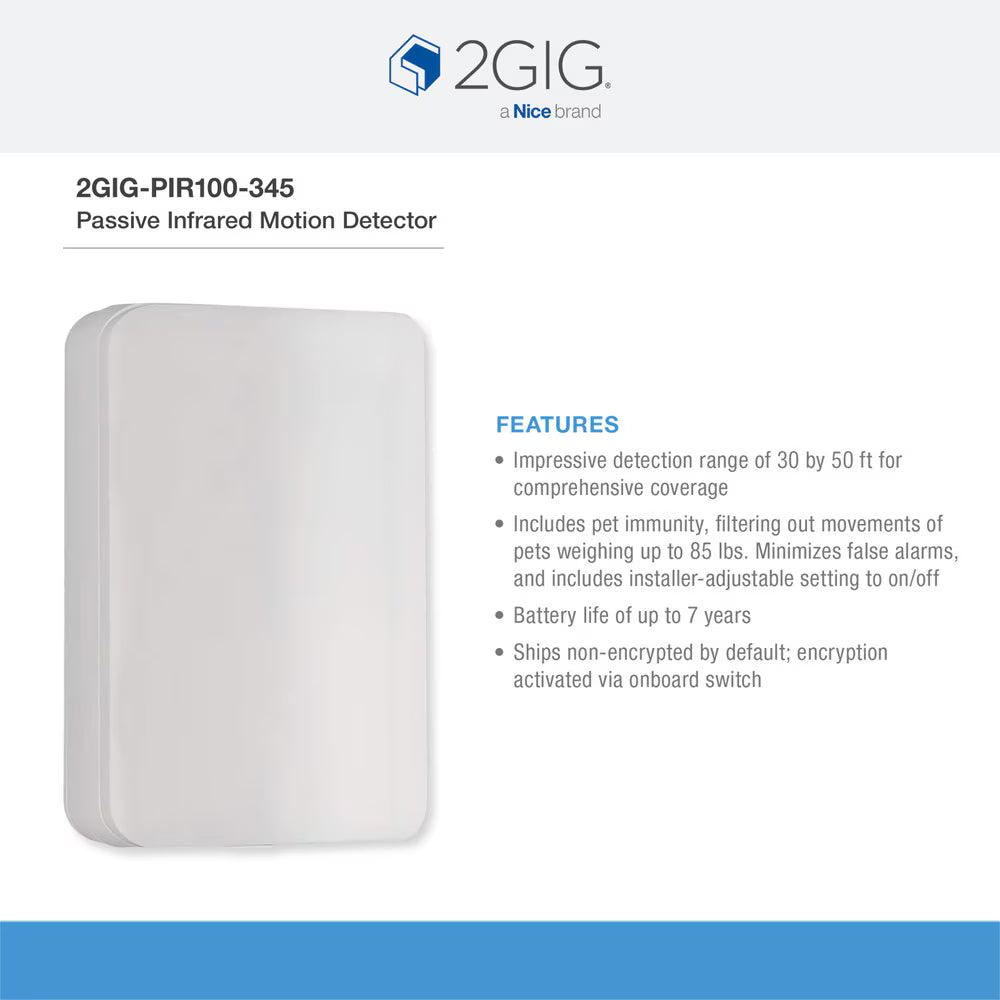 2GIG Passive Infrared Motion Detector, 345MHz
