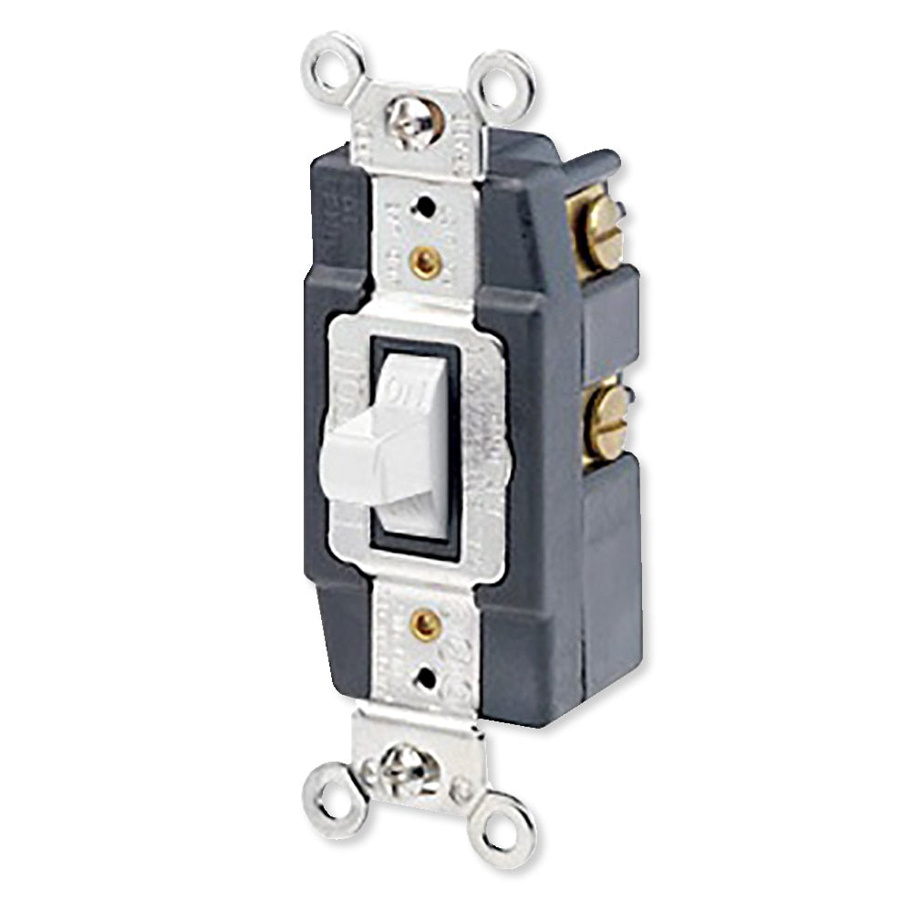 Leviton Single-Pole AC Quiet Toggle Switch, Momentary Contact, 15A, 120/277V