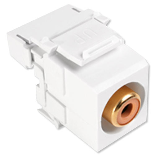 Leviton QuickPort RCA to 110 Snap-In Connector, Orange Insert