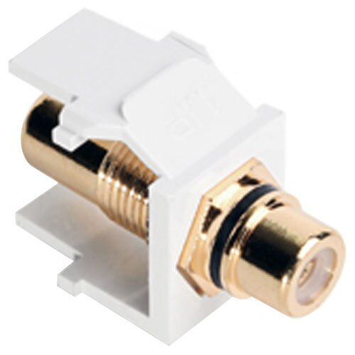 Leviton QuickPort RCA Snap-In Connector (Gold-Plated), Black Stripe