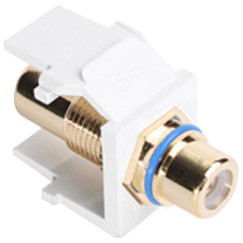 Leviton QuickPort RCA Snap-In Connector (Gold-Plated), Blue Stripe