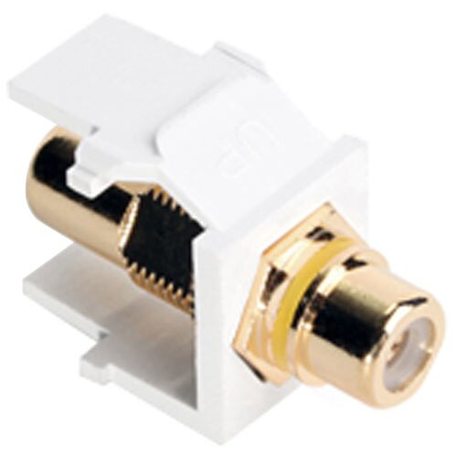 Leviton QuickPort RCA Snap-In Connector (Gold-Plated), Yellow Stripe