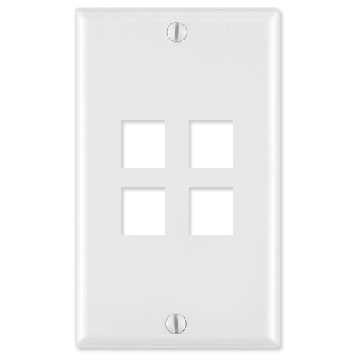 Leviton QuickPort Wallplate, 1-Gang, 4-Port