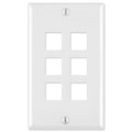 Leviton QuickPort Wallplate, 1-Gang, 6-Port