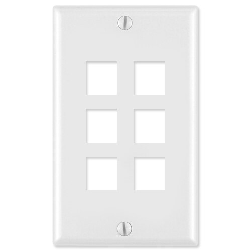 Leviton QuickPort Wallplate, 1-Gang, 6-Port