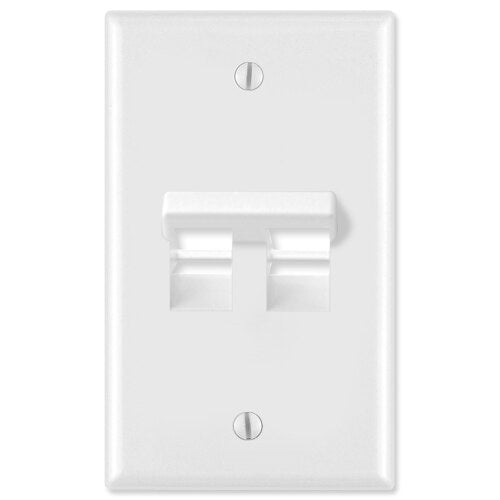Leviton QuickPort Wallplate, 1-Gang, Angled 2-Port