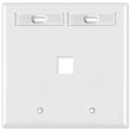 Leviton QuickPort Wallplate, 2-Gang, 1-Port (with ID Window)