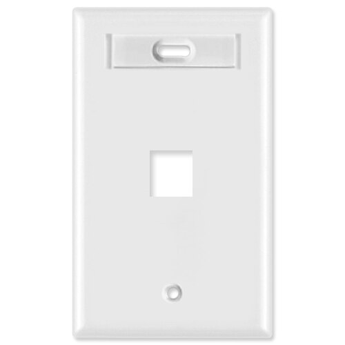 Leviton QuickPort Wallplate, 1-Gang, 1-Port (with ID Window)