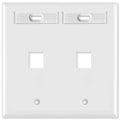 Leviton QuickPort Wallplate, 2-Gang, 2-Port (with ID Window)