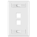 Leviton QuickPort Wallplate, 1-Gang, 2-Port (with ID Window)