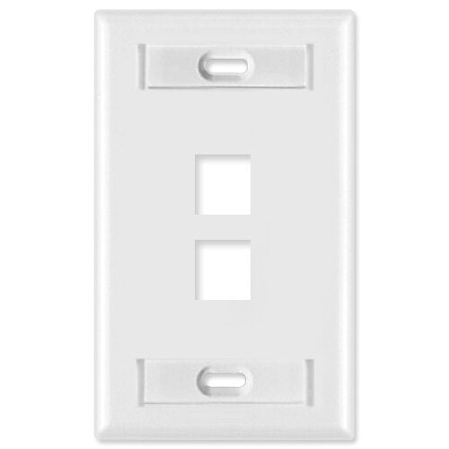 Leviton QuickPort Wallplate, 1-Gang, 2-Port (with ID Window)