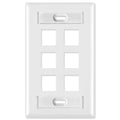 Leviton QuickPort Wallplate, 1-Gang, 6-Port (with ID Window)