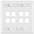 Leviton QuickPort Wallplate, 2-Gang, 8-Port (with ID Window)