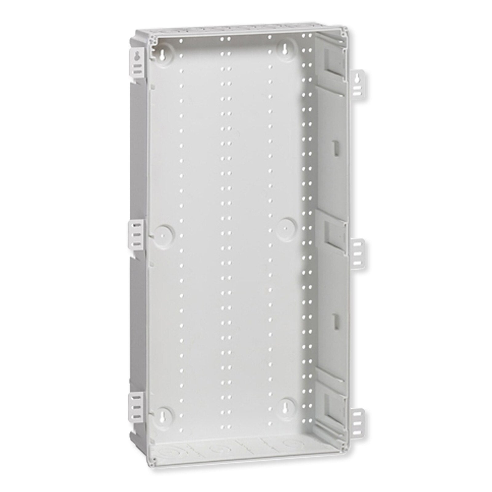 Leviton Wireless Structured Media Enclosure, No Cover, Plastic, White, 28 In.