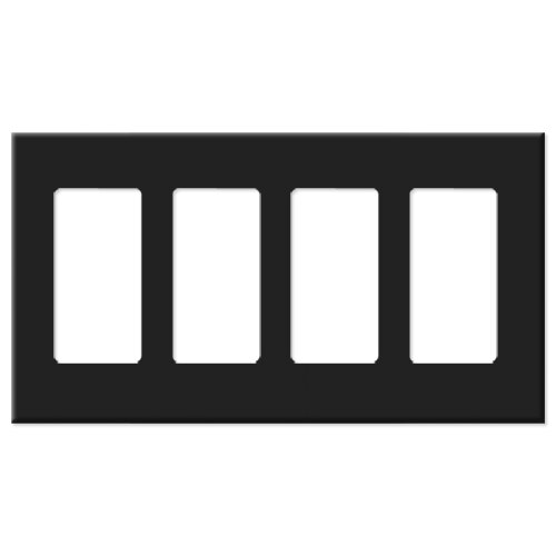 Leviton Decora Plus Screwless Snap-On Wallplate, 4-Gang