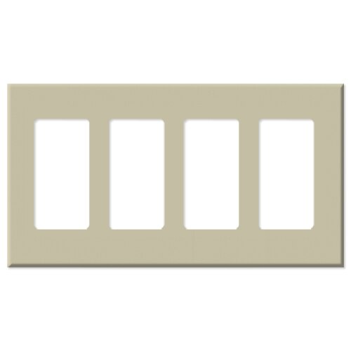 Leviton Decora Plus Screwless Snap-On Wallplate, 4-Gang