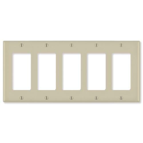 Leviton Decora Wallplate, 5-Gang