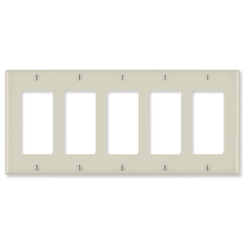 Leviton Decora Wallplate, 5-Gang
