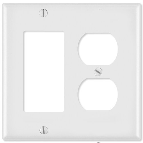 Leviton Combination Wallplate (1 Decora & 1 Duplex Receptacle)