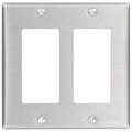 Leviton Decora Wallplate, 2-Gang, Aluminum