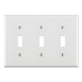 Leviton 3-Gang Toggle Device Switch Wallplate, Standard Size, White