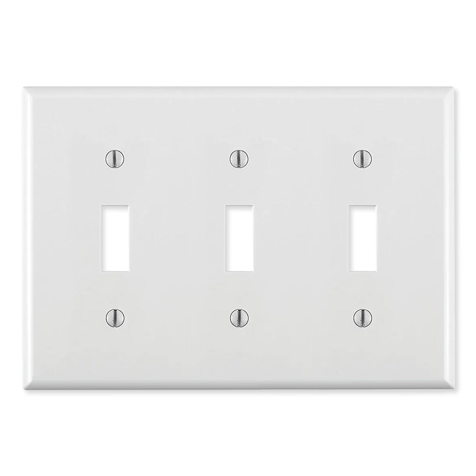 Leviton 3-Gang Toggle Device Switch Wallplate, Standard Size, White
