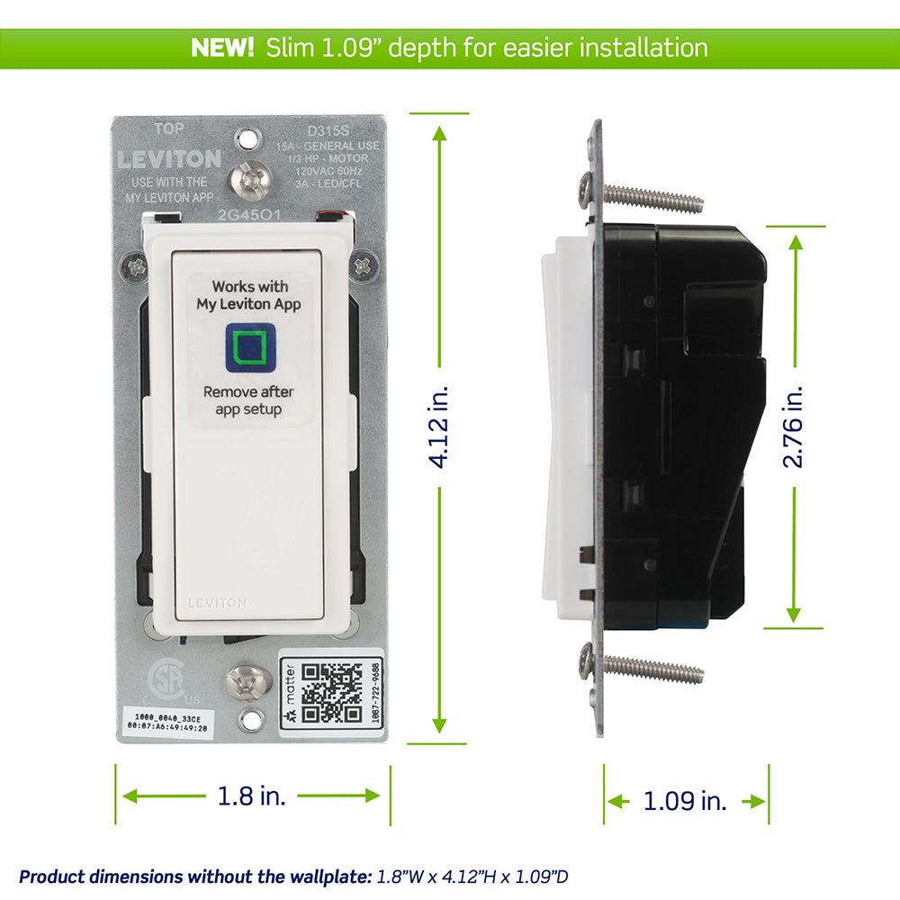 Leviton Decora Smart Wi-Fi Switch, Neutral Required