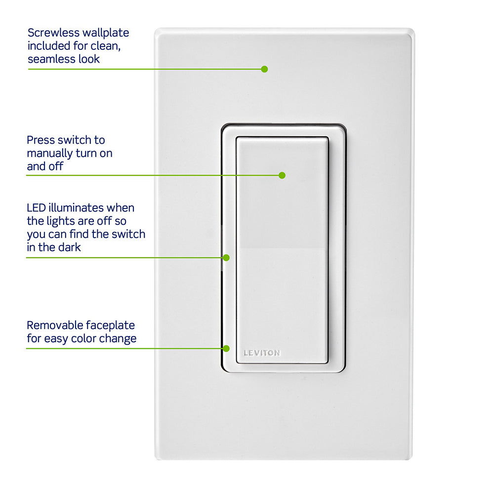 Leviton Decora Smart Wi-Fi Switch, Neutral Required