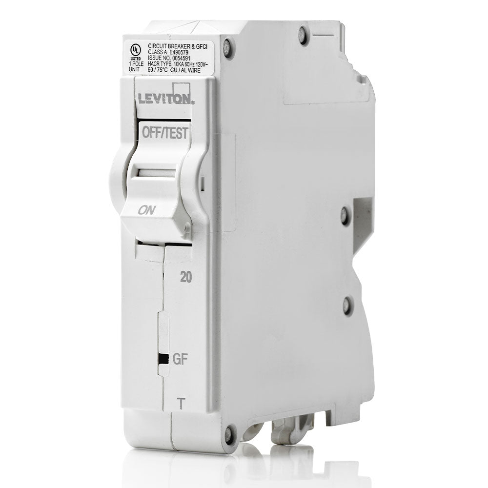 Leviton GFCI Thermal Magnetic Branch Circuit Breaker, 1-Pole