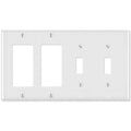 Leviton Combination Wallplate (2 Decora & 2 Toggle)