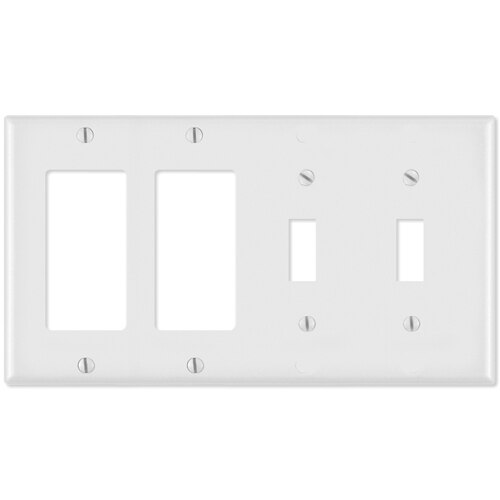 Leviton Combination Wallplate (2 Decora & 2 Toggle)