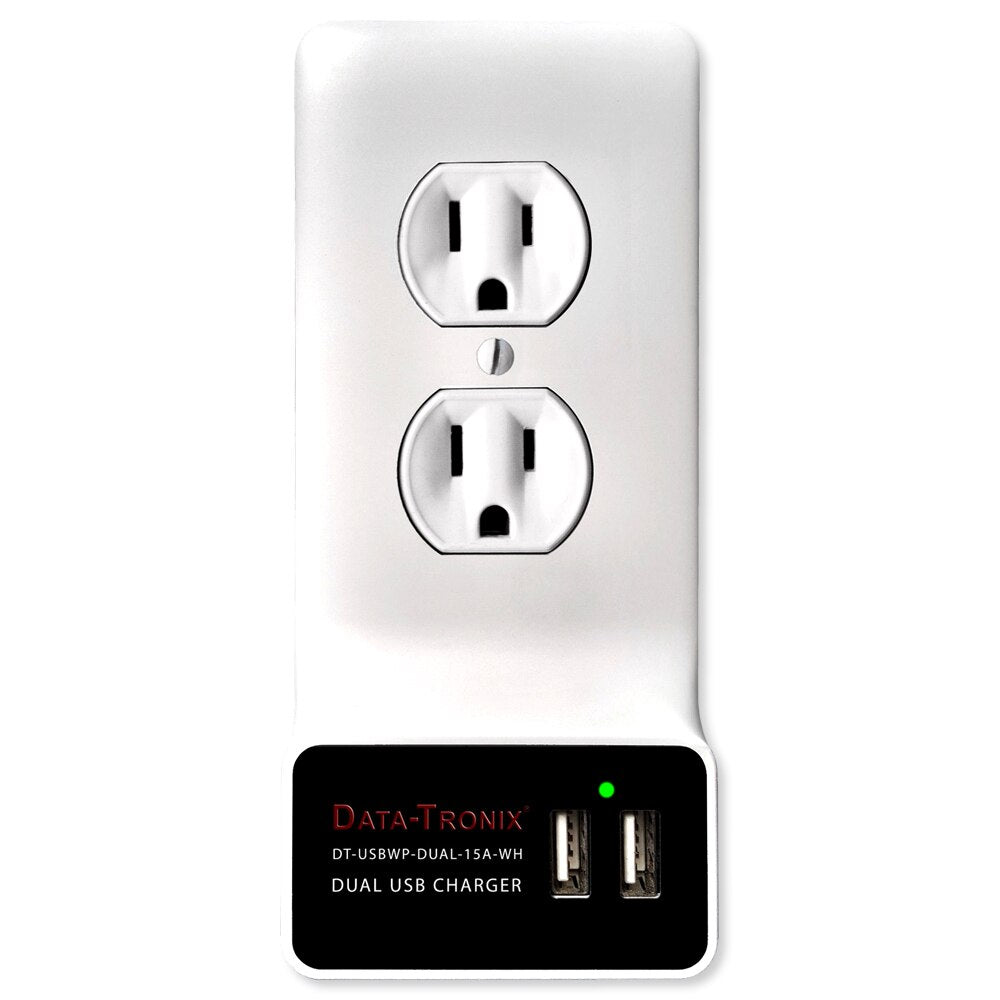 Data-Tronix USB Charging Wall Plate for AC Outlets, 15A