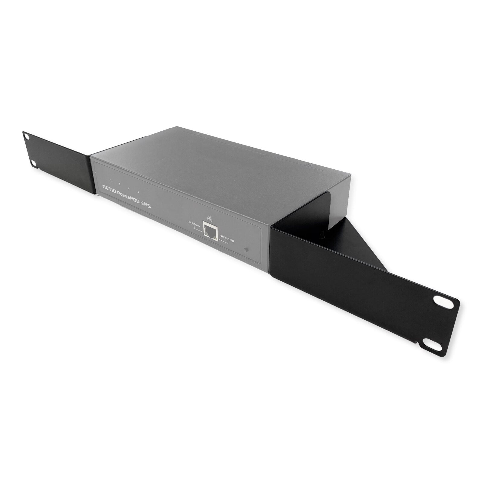NETIO 19" 1U rackmount bracket for 1 unit of PowerPDU 4C, 4KS, or 4PS. M6 rack mounting screws included.