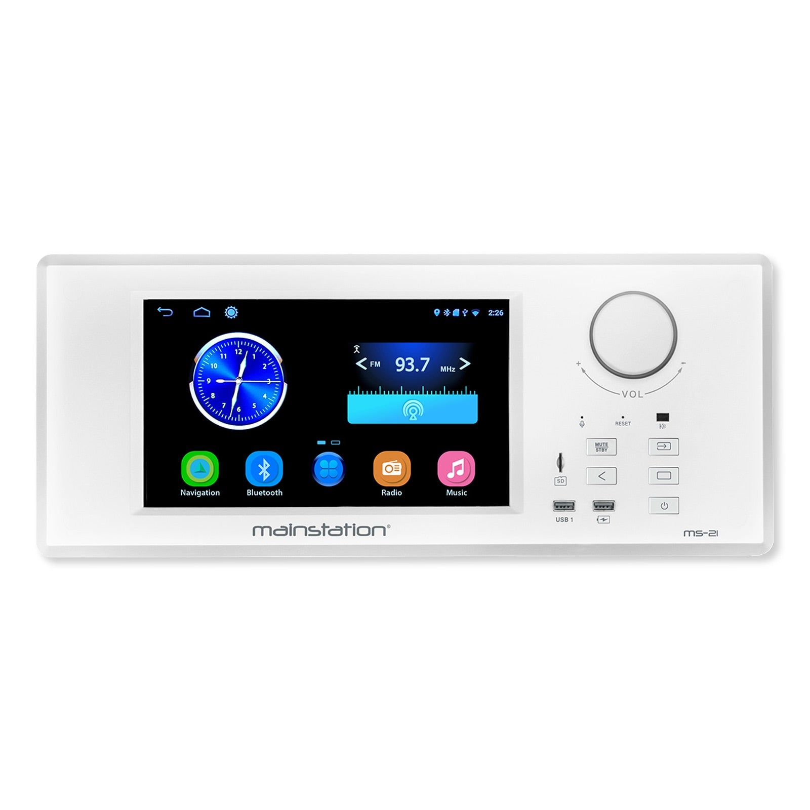 OEM Systems MS-21 Mainstation In-Wall Entertainment System with Installation Kit, White