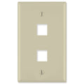 On Q/Legrand Keystone Wall Plate, Labeled, 2-Gang, 1-Port